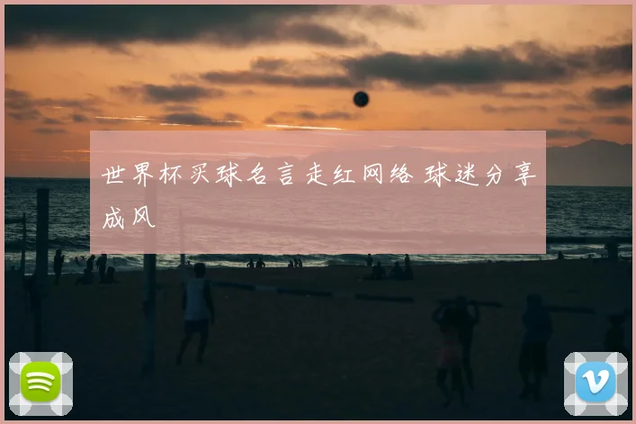 世界杯买球名言走红网络 球迷分享成风